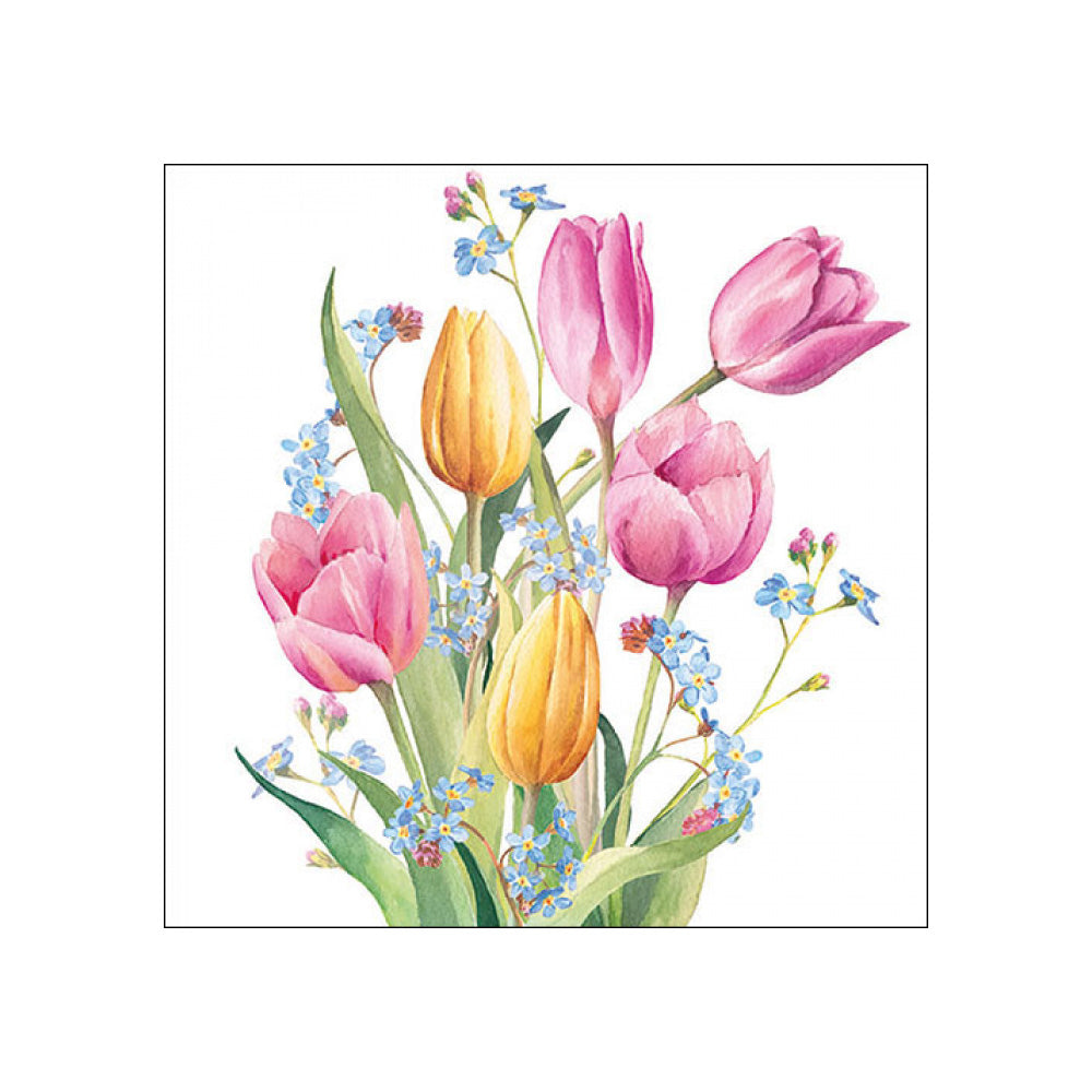 Servetele de masa, 20 buc, 33x33 cm, Tulips Bouquet - AMBIENTE