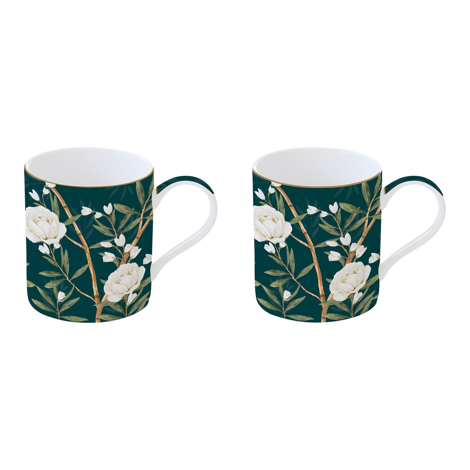 Set 2 cani din portelan, 350 ml, Royal Peonies - COOKSHOP SPECIALS