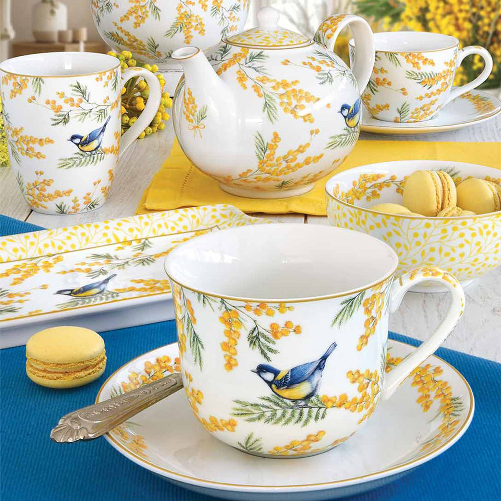 Set 2 cesti si farfurii pentru cafea, 110 ml, Mimosa - SIMONA'S COOKSHOP - Image 1