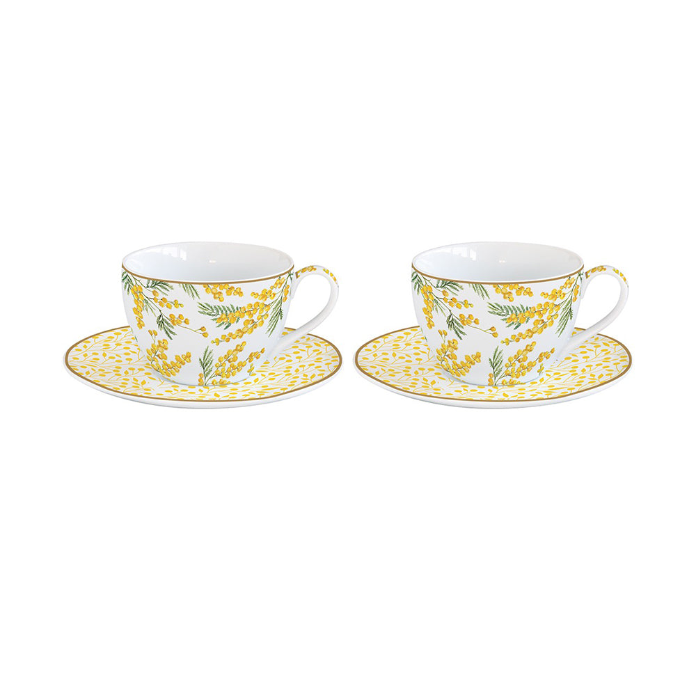 Set 2 cesti si farfurii pentru cafea, 110 ml, Mimosa - COOKSHOP SPECIALS
