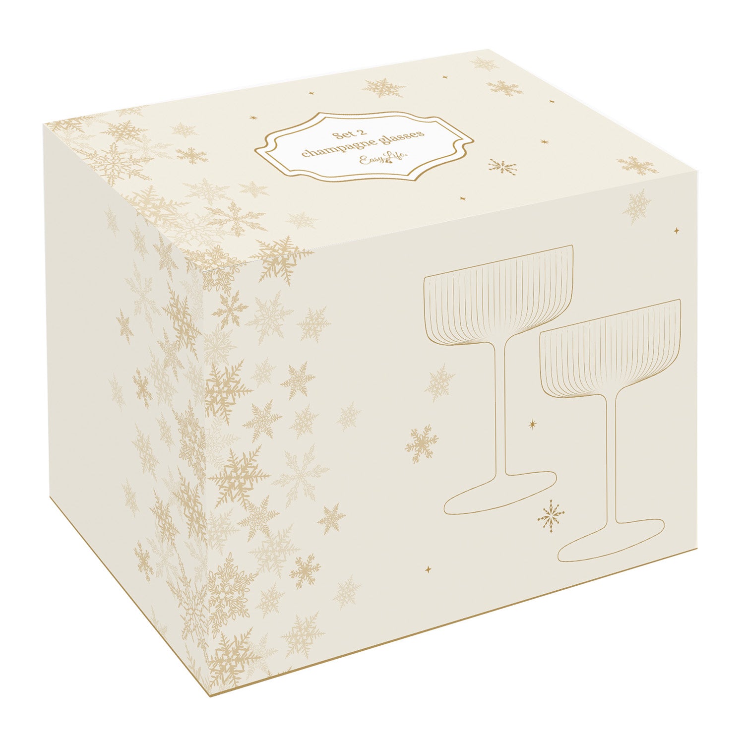 Set 2 pahare pentru cocktail, 250 ml, Gold - COOKSHOP SPECIALS