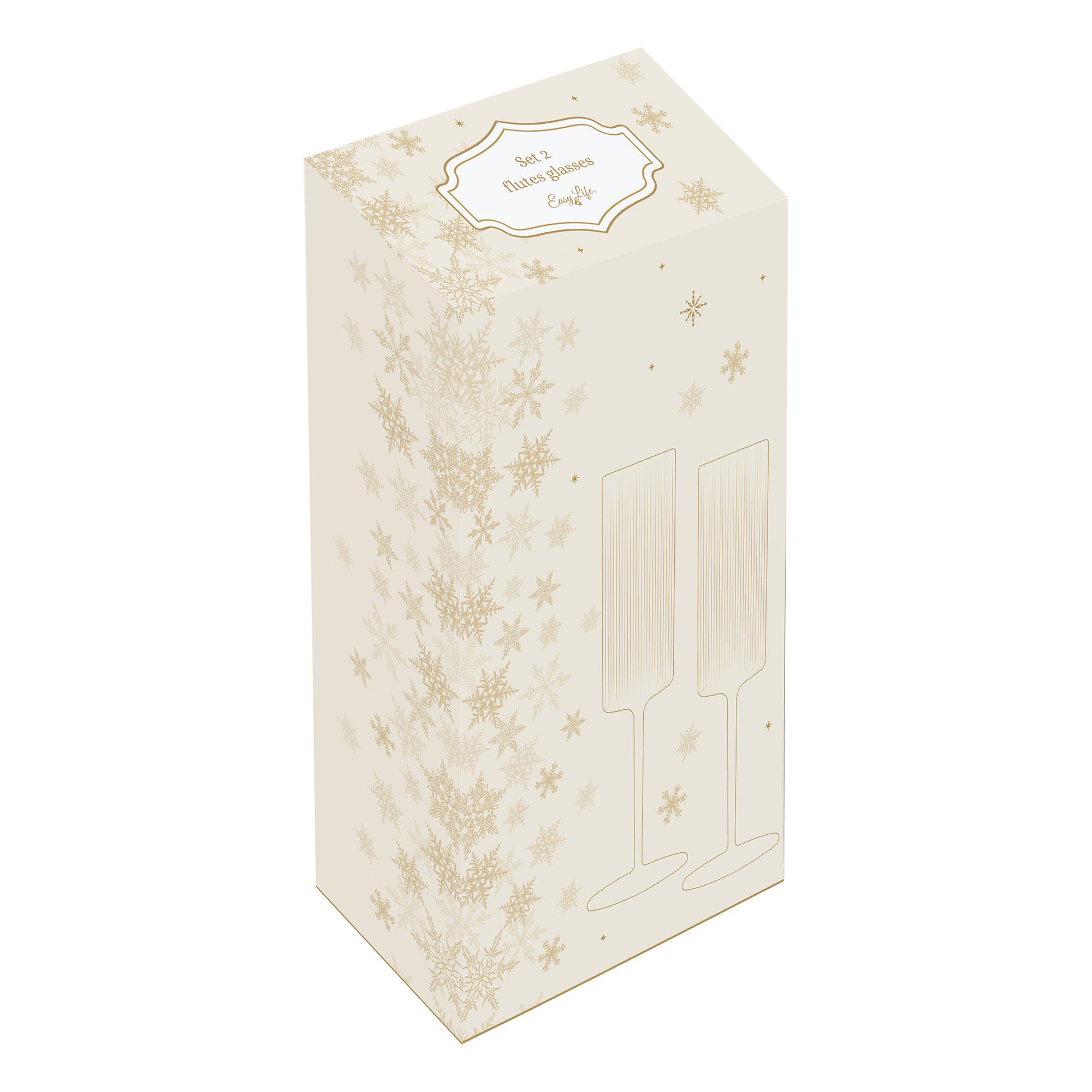 Set 2 pahare pentru sampanie, 200 ml, Gold - COOKSHOP SPECIALS