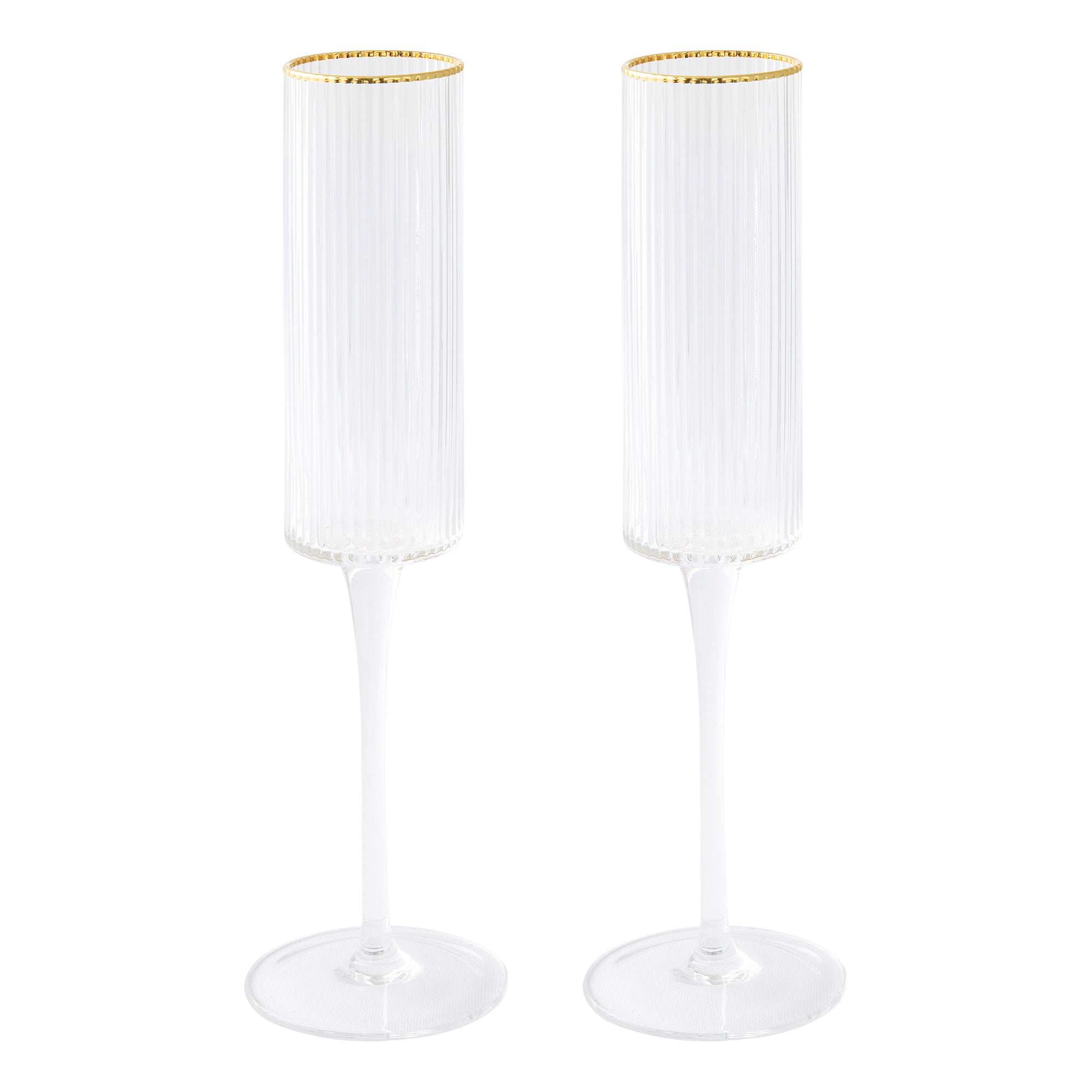 Set 2 pahare pentru sampanie, 200 ml, Gold - COOKSHOP SPECIALS