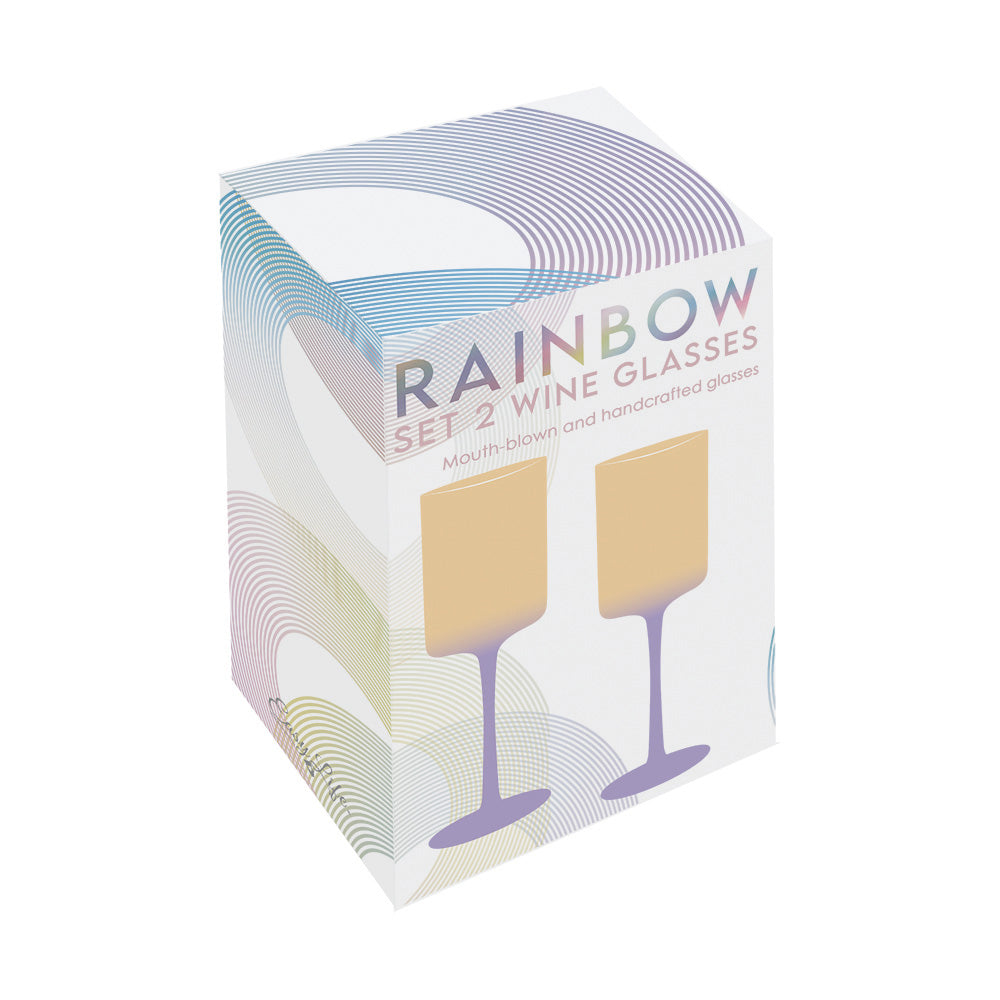 Set 2 pahare pentru vin, mov, 380 ml, Rainbow - COOKSHOP SPECIALS