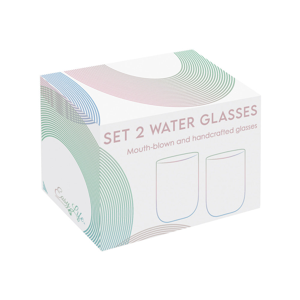 Set 2 pahare pentru apa, verde, 390 ml, Rainbow - COOKSHOP SPECIALS