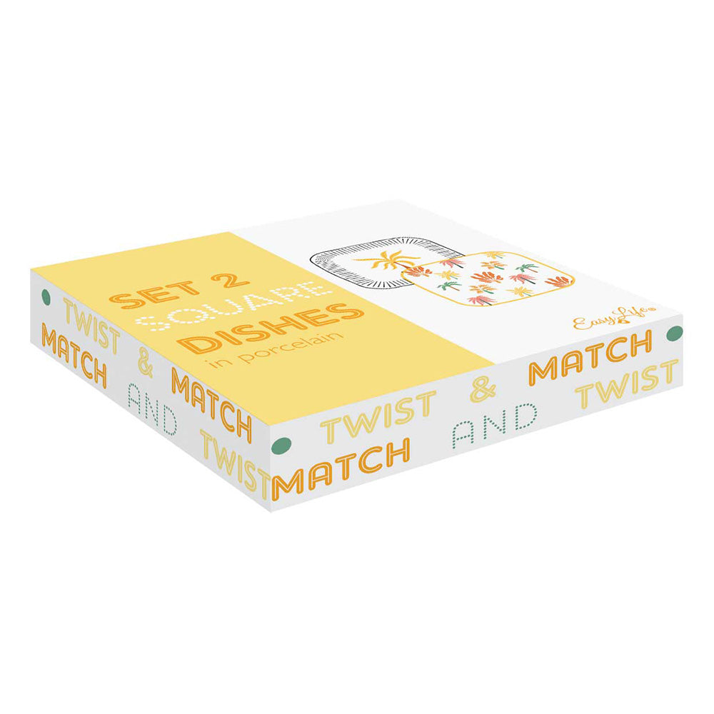 Set 2 vide poche din portelan, galben, 11x11 cm, Twist & Match - COOKSHOP SPECIALS