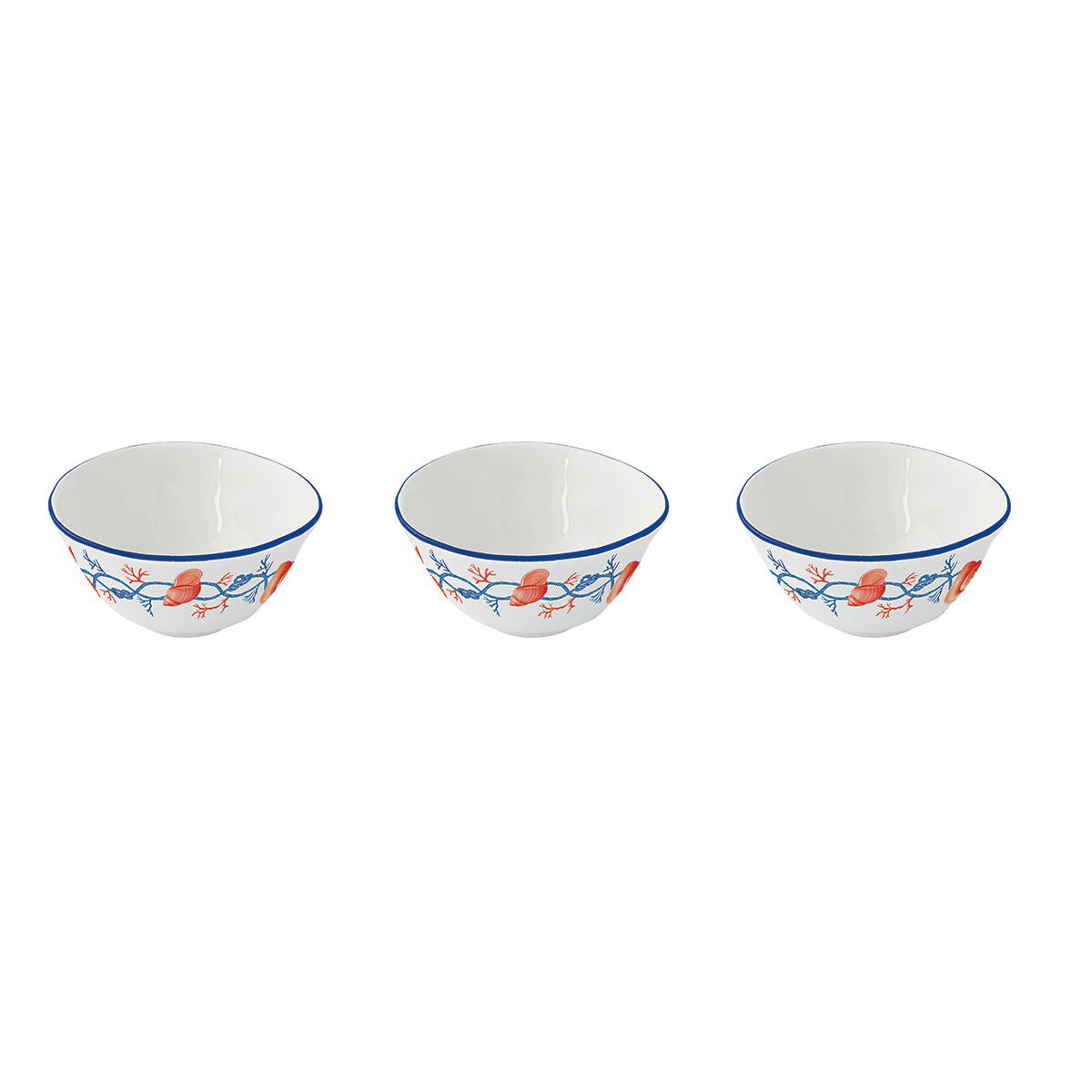 Set 3 boluri din portelan, 10 cm, Cote de Mer - SIMONA'S COOKSHOP