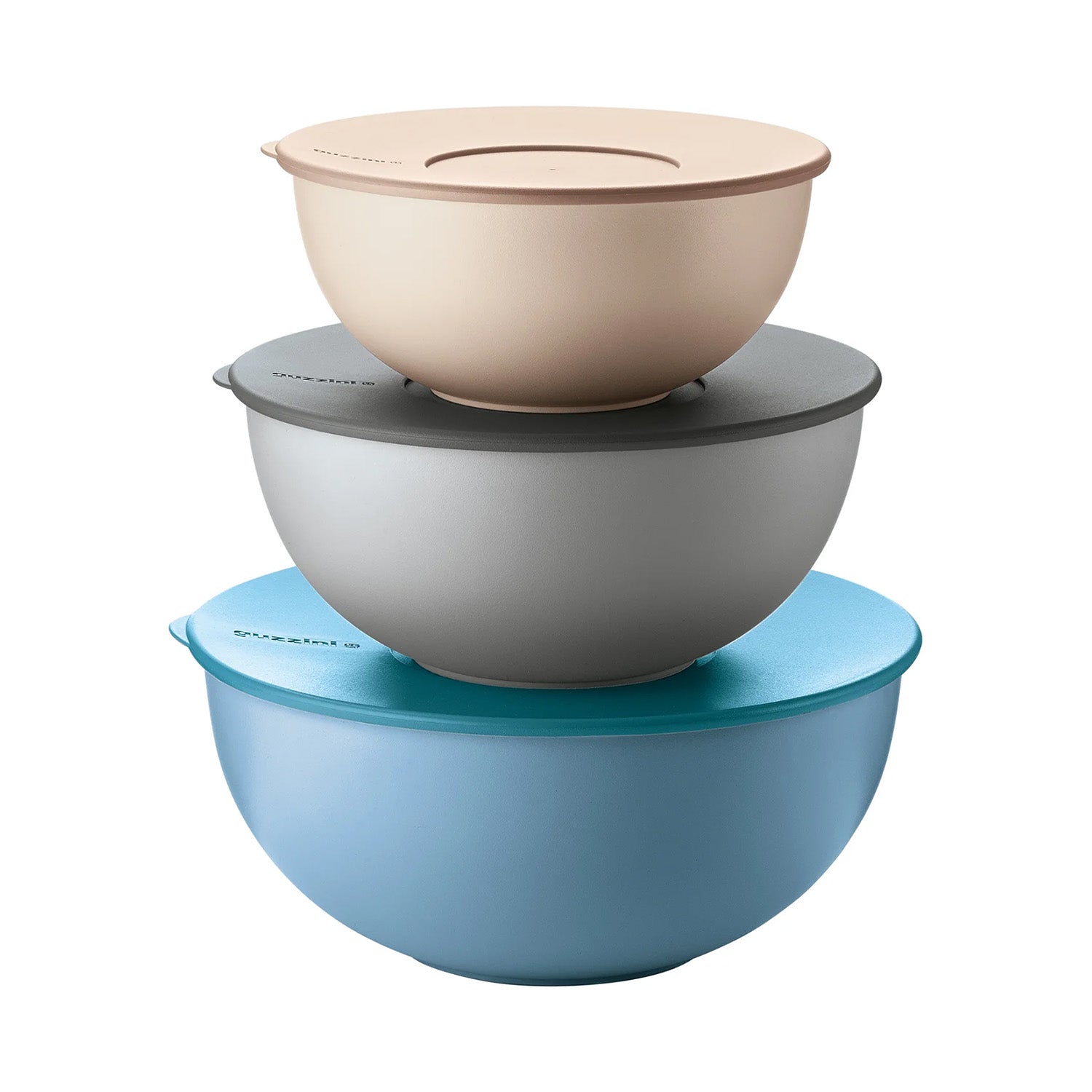 Set 3 recipiente cu capac, bej/gri/albastru, Everywhere - GUZZINI