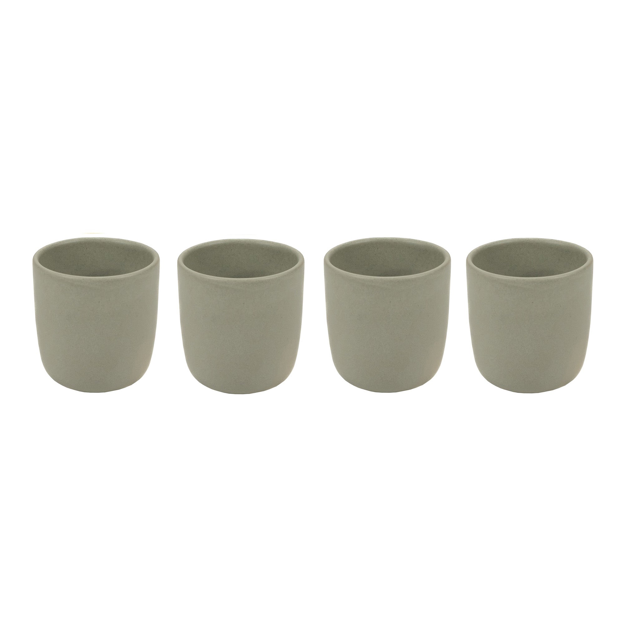Set 4 cesti ceramica pentru espresso, 9 cm, Mira Light Grey - VILLACER