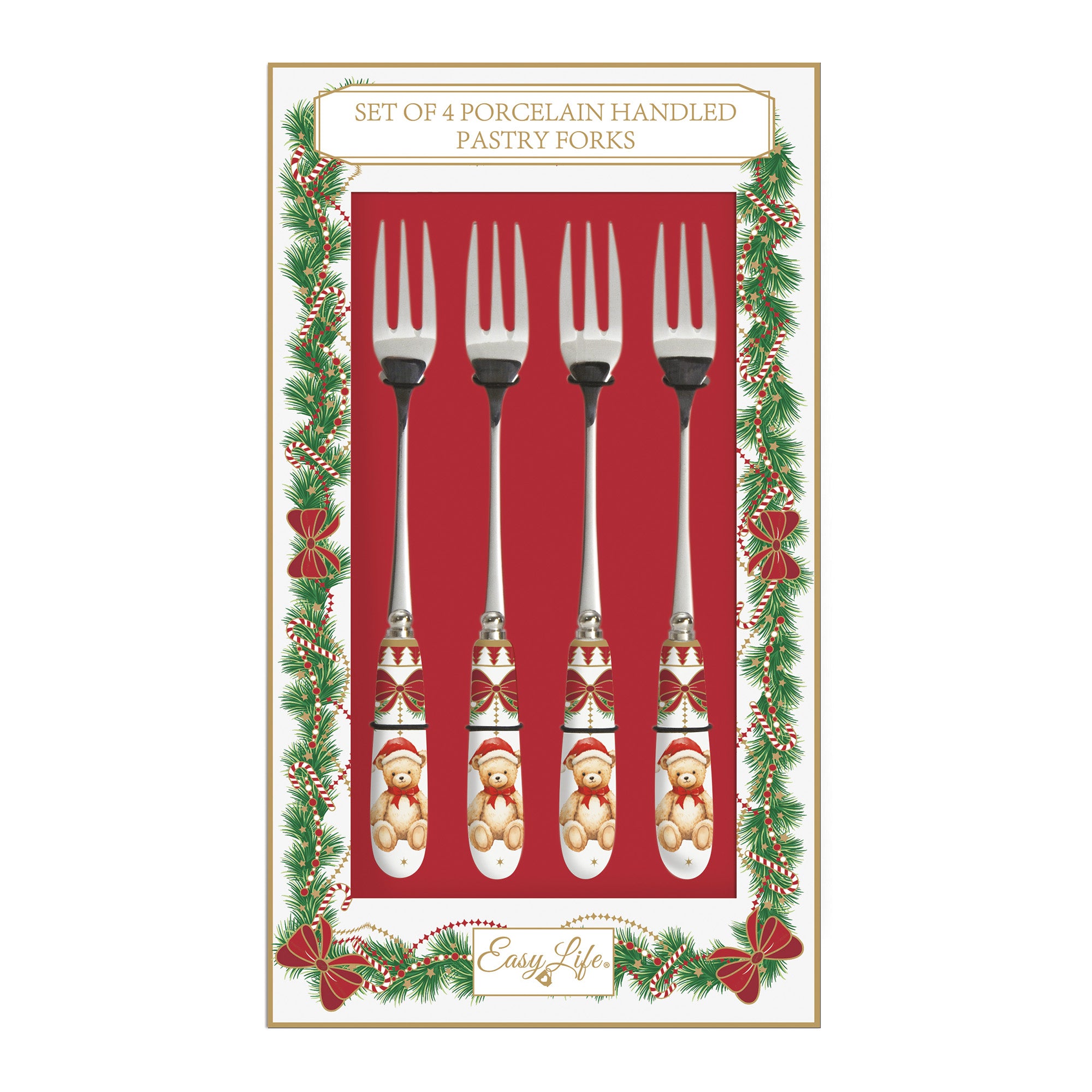 Set 4 furculite pentru desert, Magie de Noel - EASY LIFE