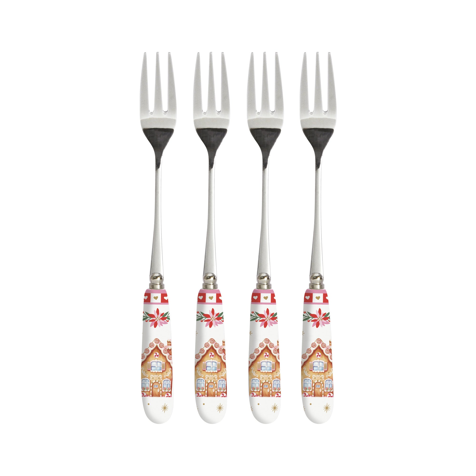 Set 4 furculite pentru desert, Sweet Christmas - COOKSHOP SPECIALS