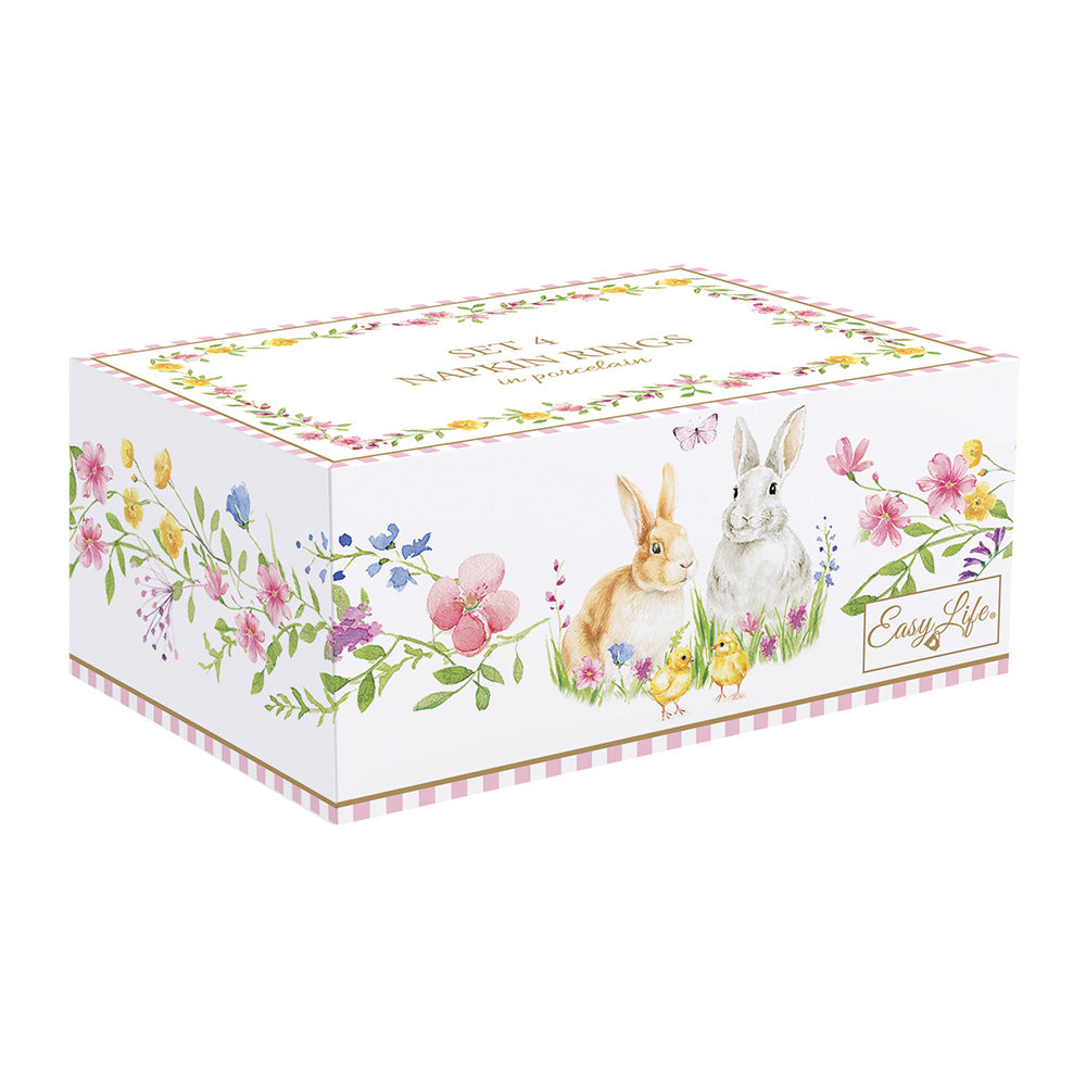 Set 4 inele pentru servet din portelan, 4.5 cm, Happy Easter - COOKSHOP SPECIALS