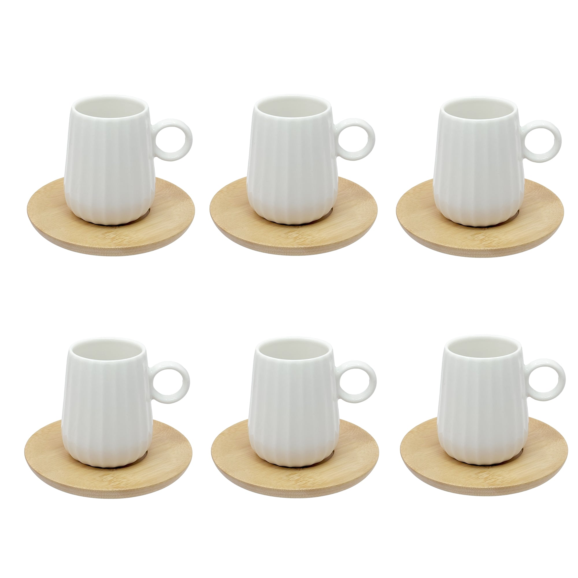 Set 6 cesti pentru cafea si farfurii, 90 ml, Intavola Stripes - LA PORCELLANA BIANCA