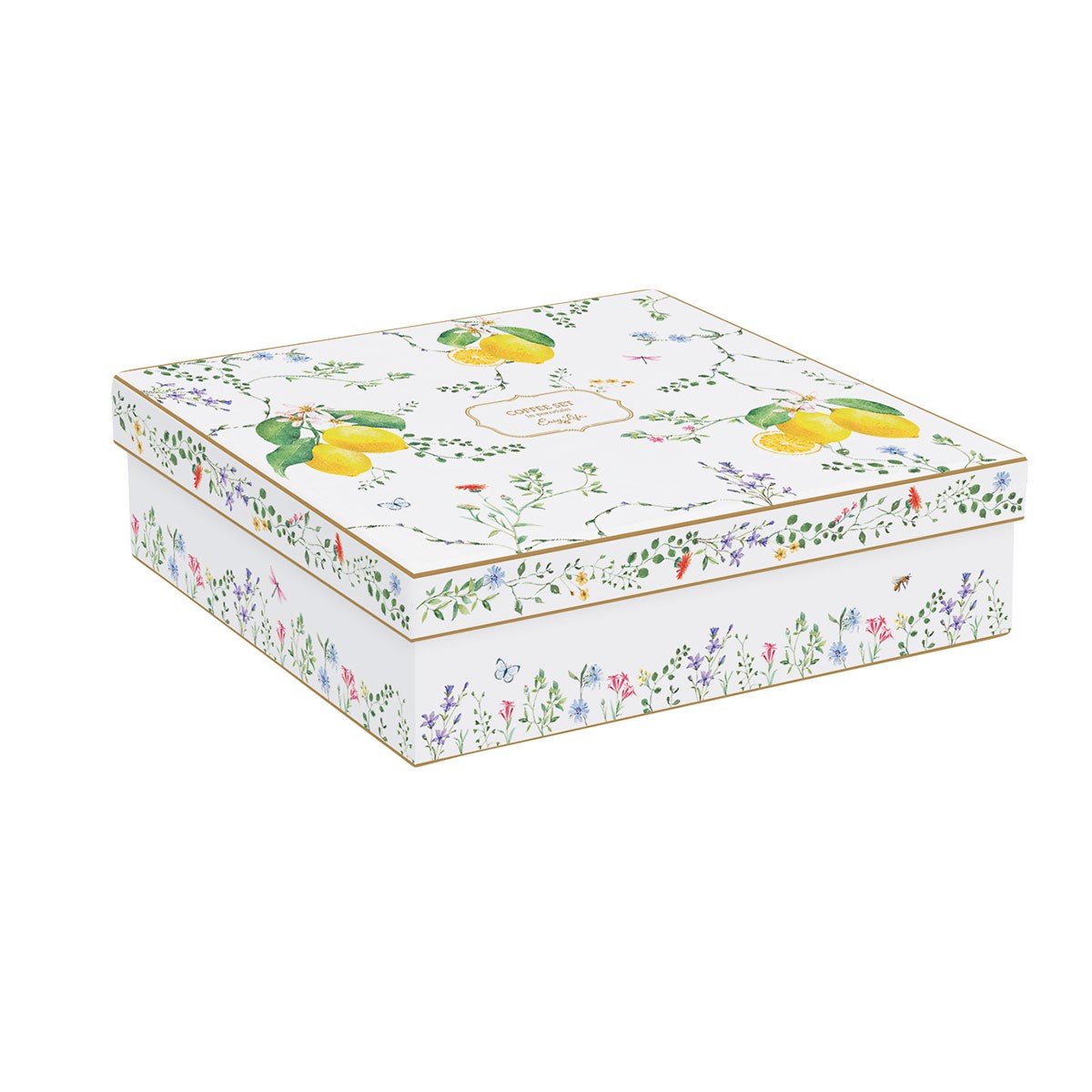 Set 6 cesti si farfurii pentru cafea, 100 ml, Fleurs Citrons - SIMONA'S COOKSHOP - Image 3