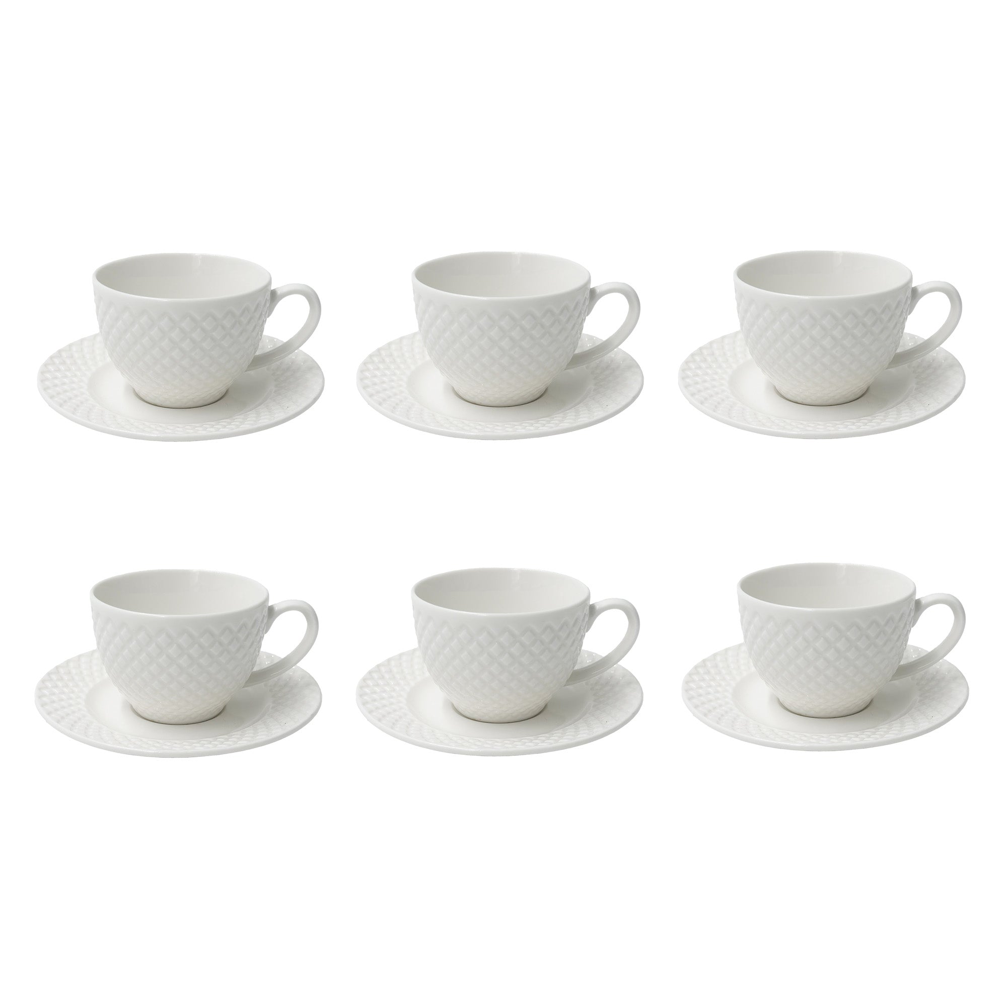 Set 6 cesti si farfurii pentru cafea, Reale - LA PORCELLANA BIANCA