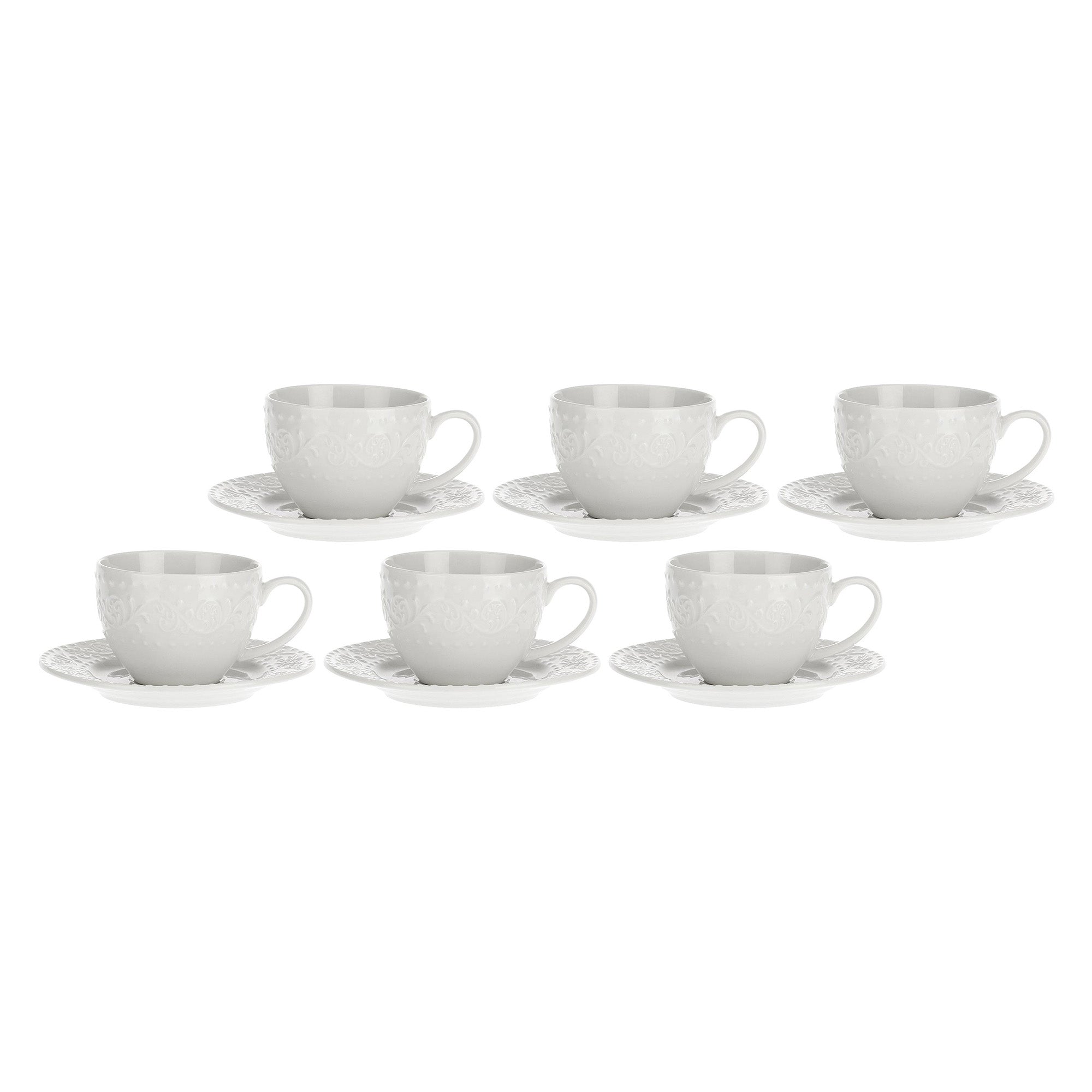 Set 6 cesti si farfurii pentru cafea, Sognante - LA PORCELLANA BIANCA