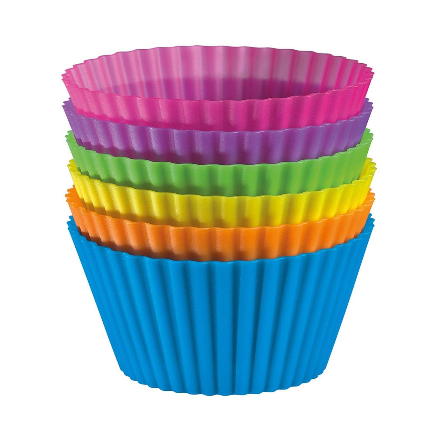 Set 6 cupe din silicon pentru briose, diverse culori - KUCHENPROFI