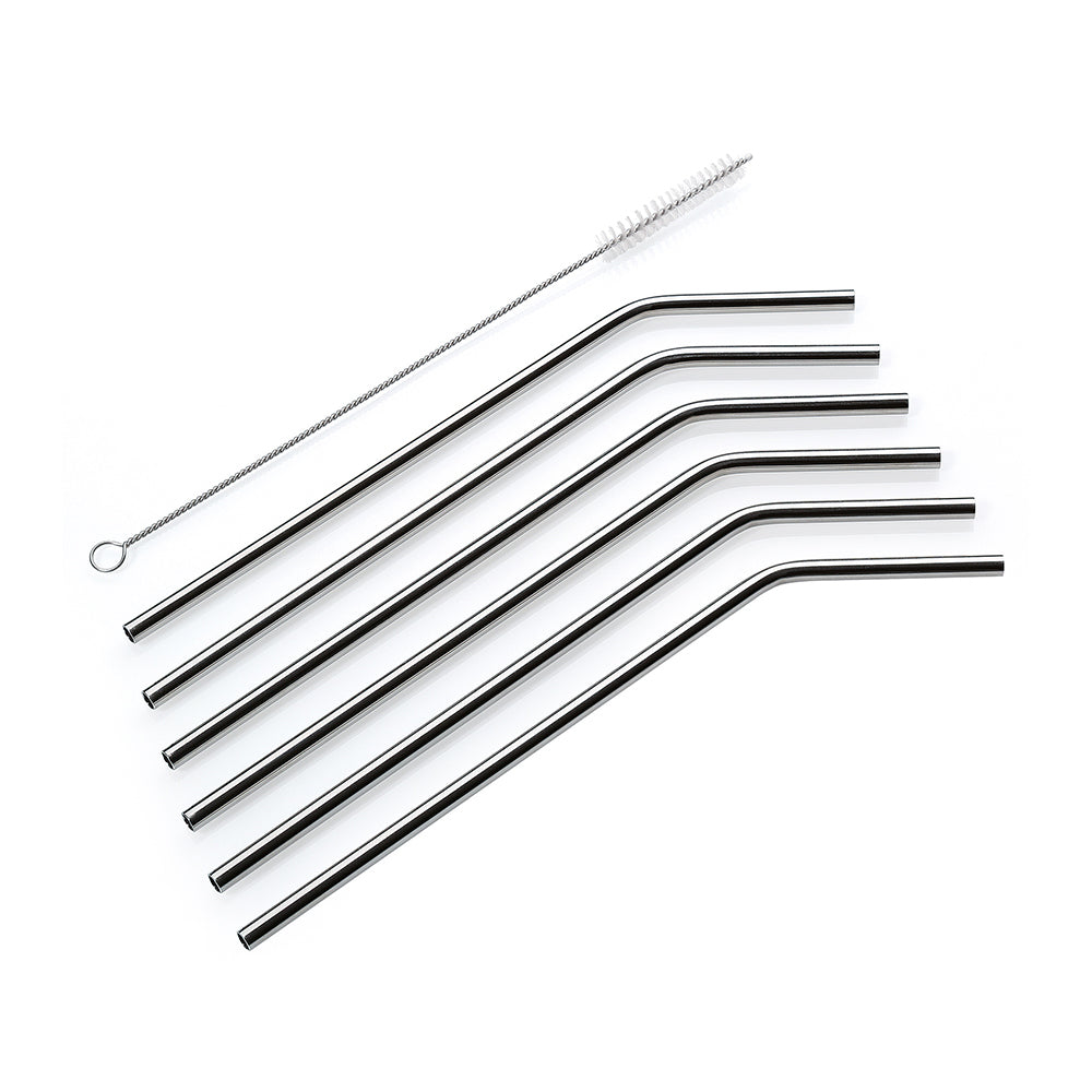 Set 6 paie din otel inoxidabil si perie de curatat, 26.5 cm - CILIO