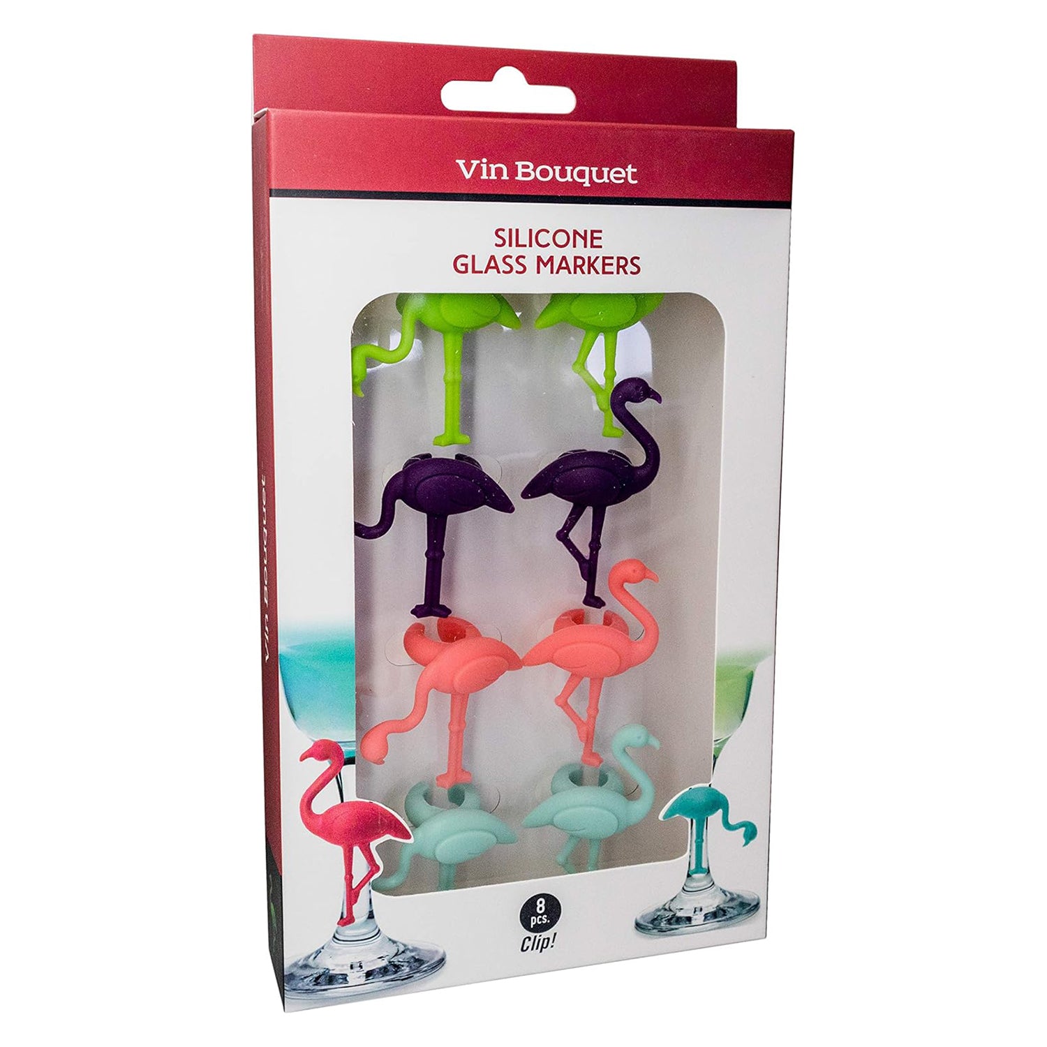 Set 8 markere pentru pahar Flamingo - VIN BOUQUET - Image 2