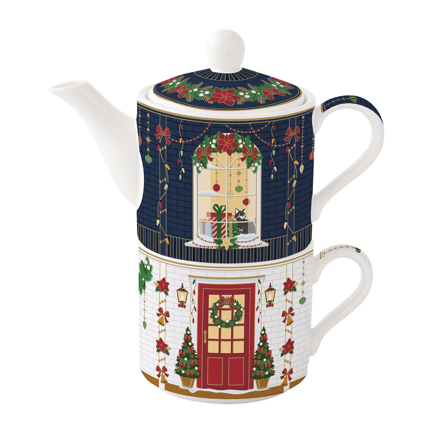 Set cana si ceainic, 280 ml, Festive Avenue - COOKSHOP SPECIALS