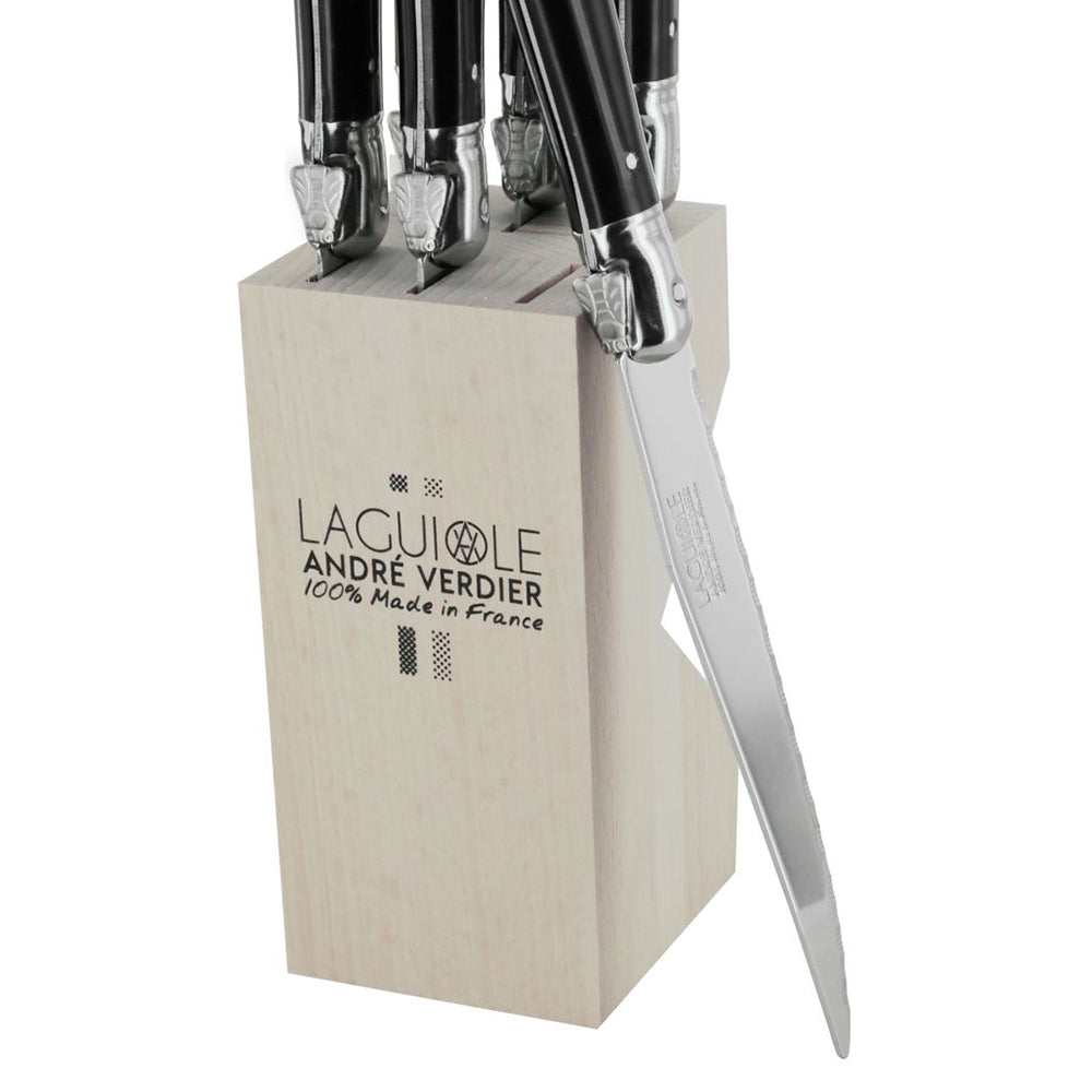Set 6 cutite pentru friptura, Laguiole Debutant Omnicolor Noir - ANDRE VERDIER - Image 1