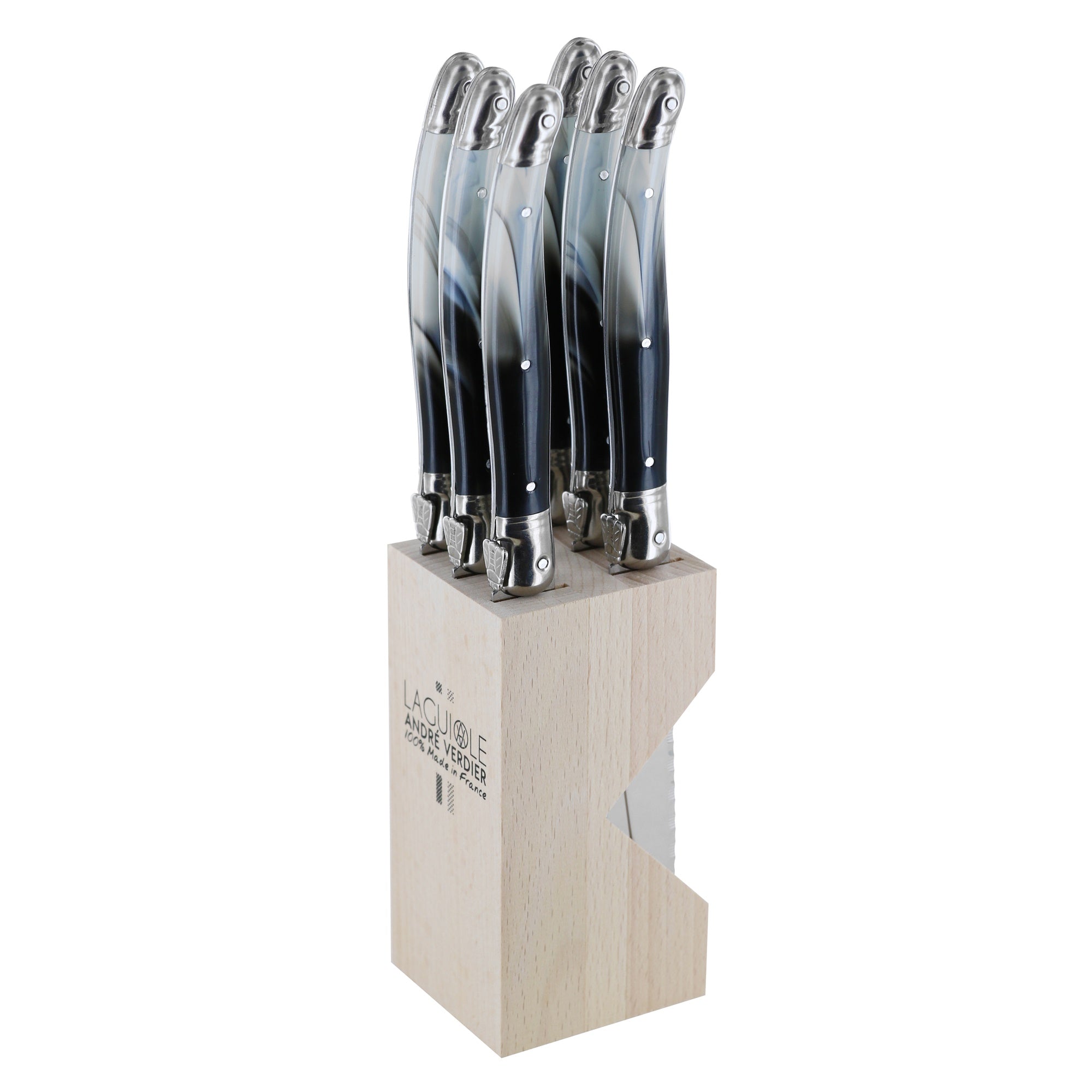 Set 6 cutite pentru friptura, Laguiole Debutant Omnicolor Viennois - ANDRE VERDIER