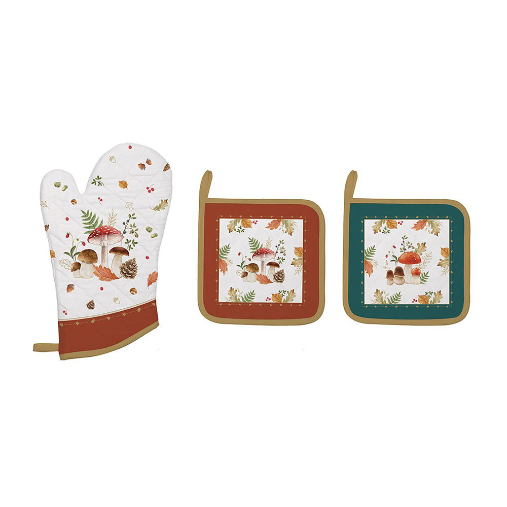 Set manusa de bucatarie si 2 potholdere, Forest Breeze - COOKSHOP SPECIALS