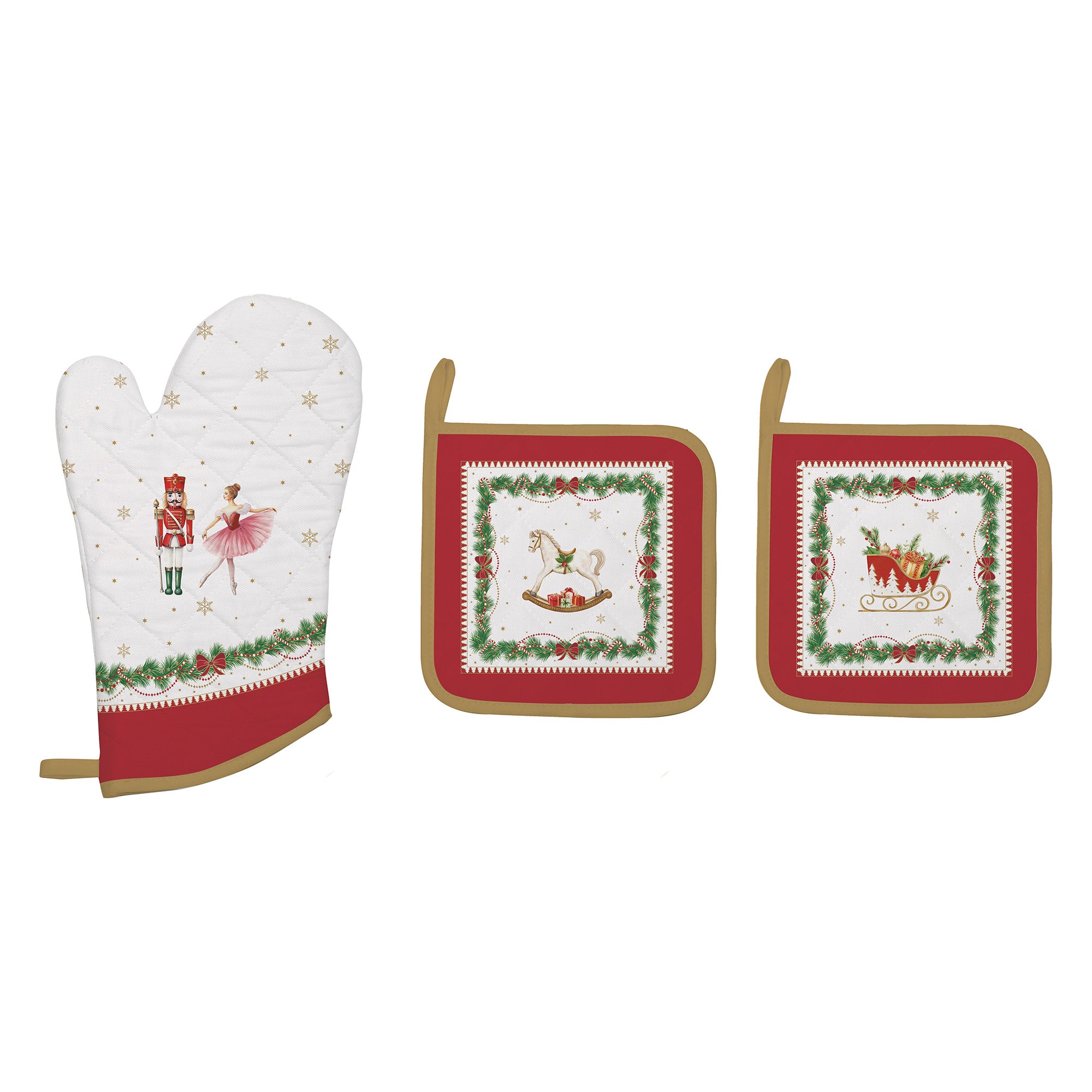 Set manusa de bucatarie si 2 potholdere, Magie Noel - EASY LIFE