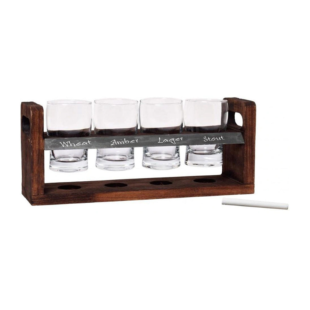 Set pentru degustare bere cu suport din lemn - VIN BOUQUET