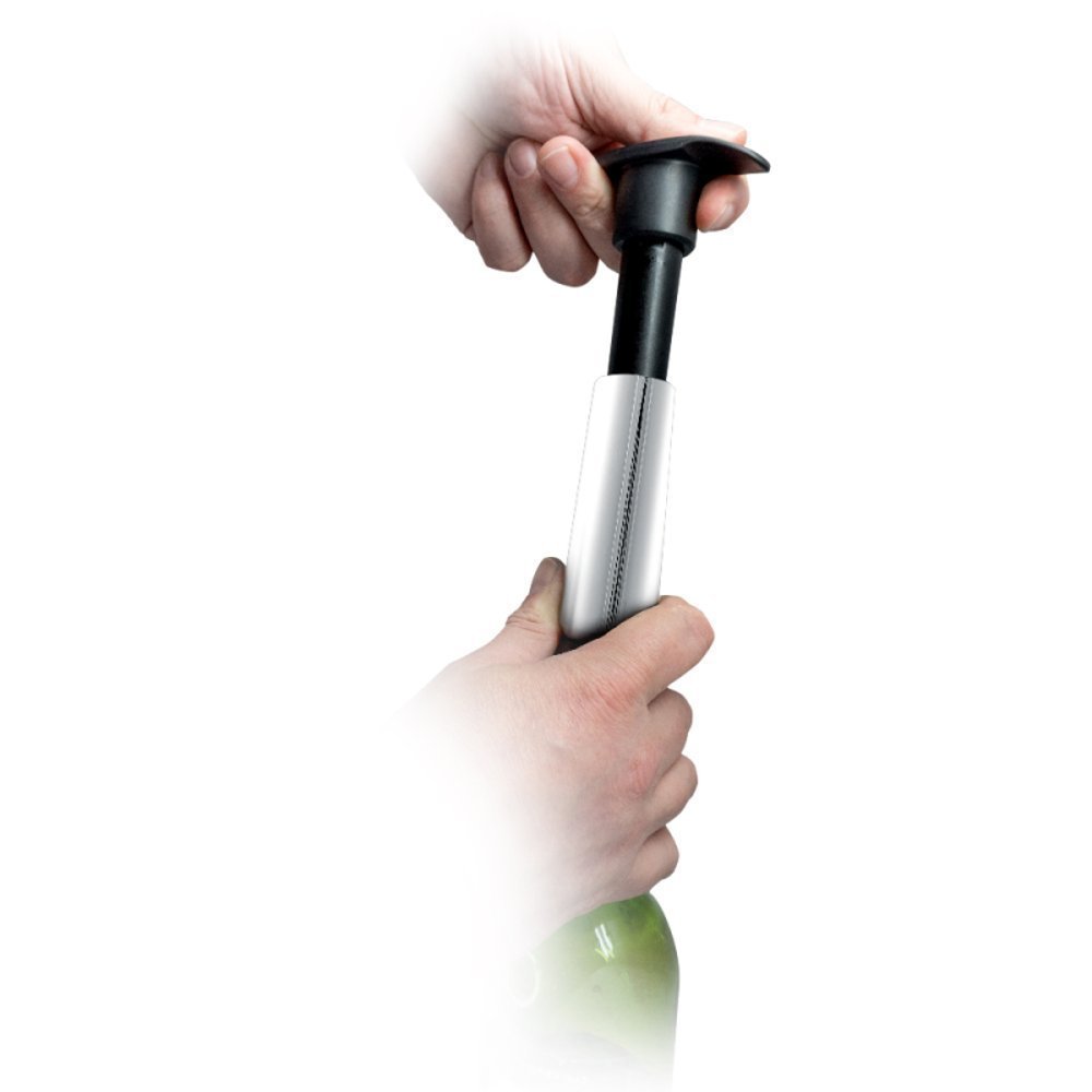 Set pompa de vidare pentru sticla de vin si 2 dopuri, cu indicator sonor - VIN BOUQUET