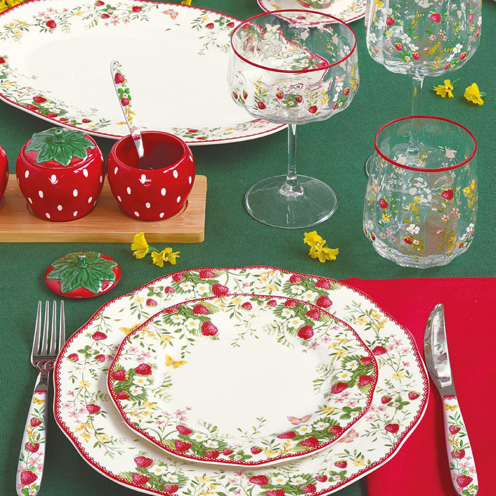 Farfurie decorativa din portelan, 30x25 cm, Strawberry Garden - COOKSHOP SPECIALS