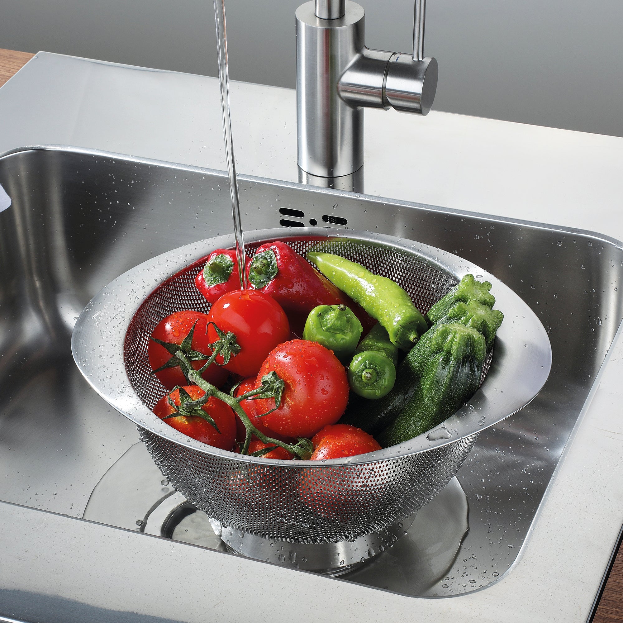 Strecuratoare cu suport, inox, 26 cm, Deluxe - KUCHENPROFI