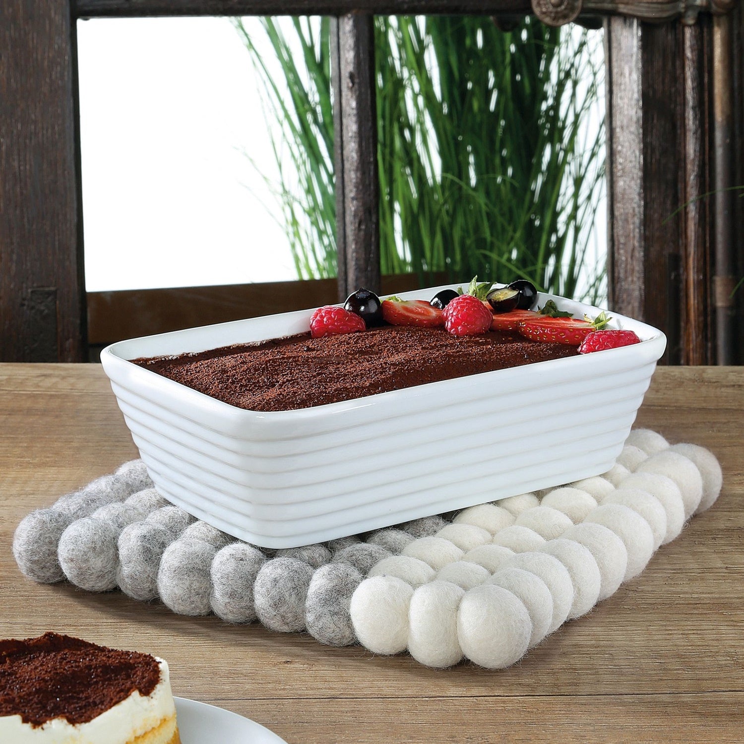 Suport patrat din lana, gri-alb, Lana Due - CILIO - Image 1