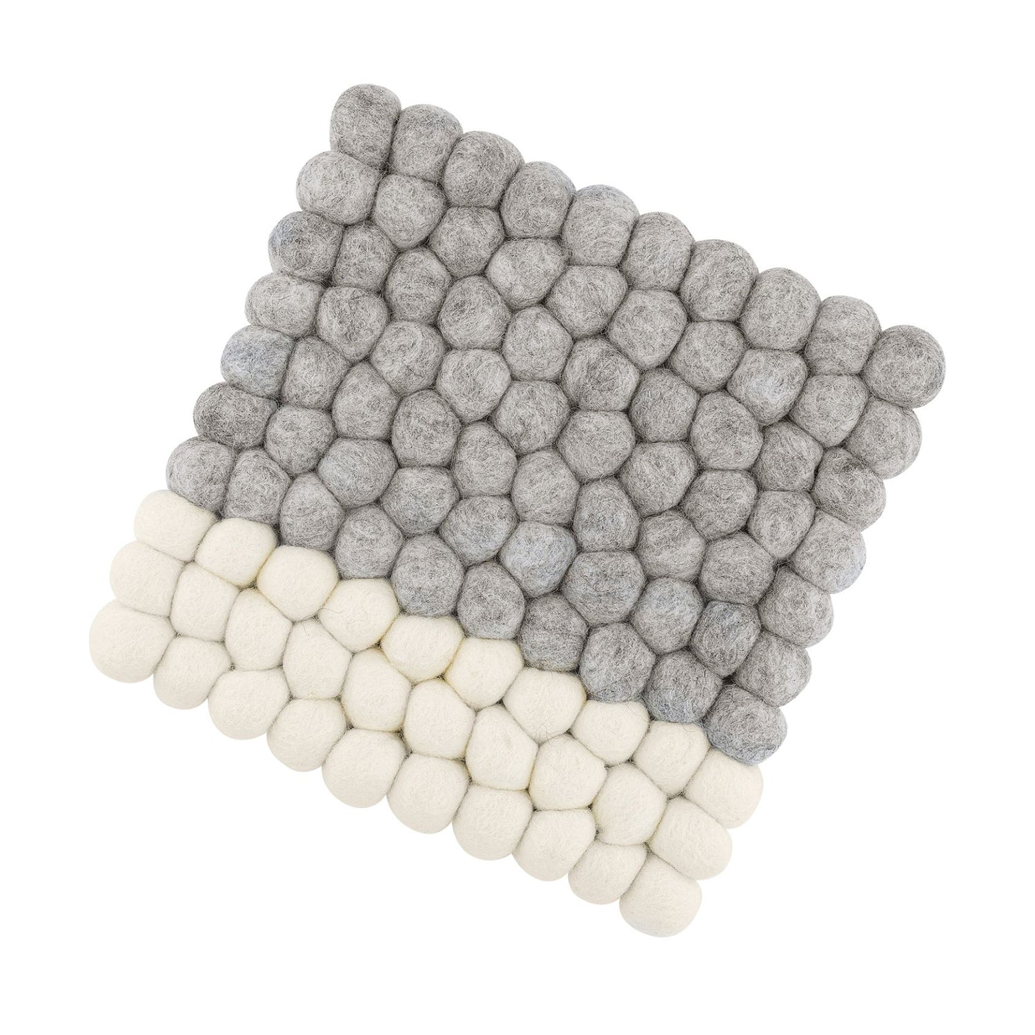 Suport patrat din lana, gri-alb, Lana Due - CILIO