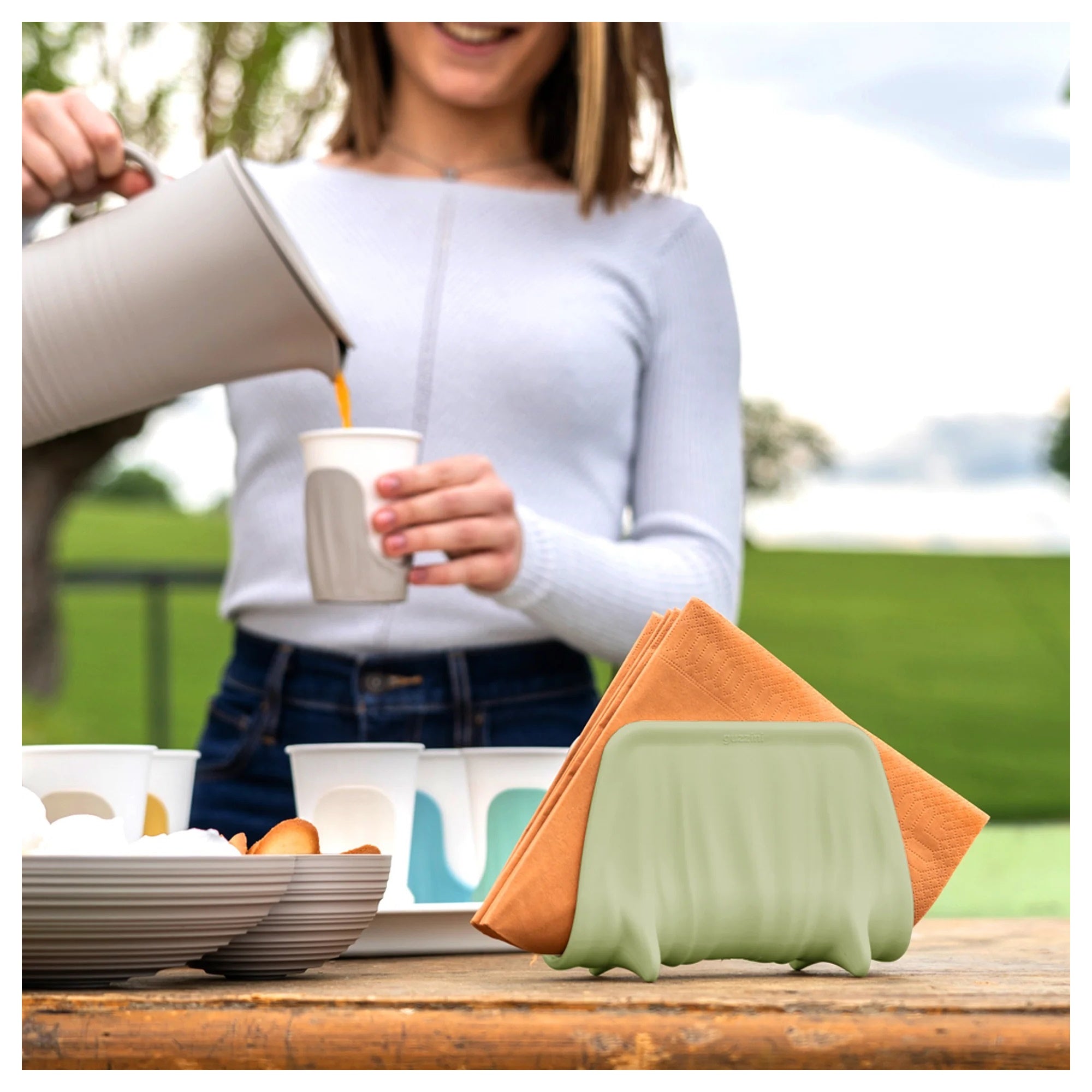 Suport pentru servetele, verde, colectia Tierra - GUZZINI - Image 1