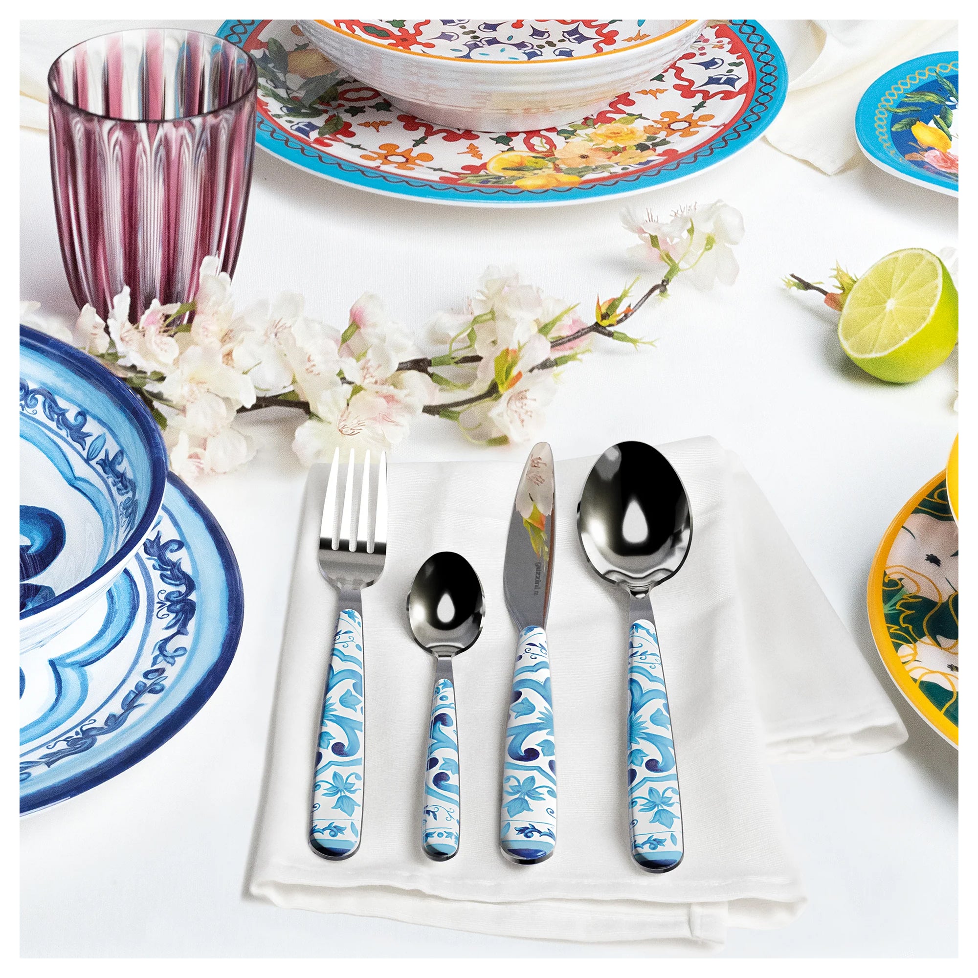 Cutit de masa, otel inoxidabil si acril, Blue, Blues - GUZZINI - Image 1
