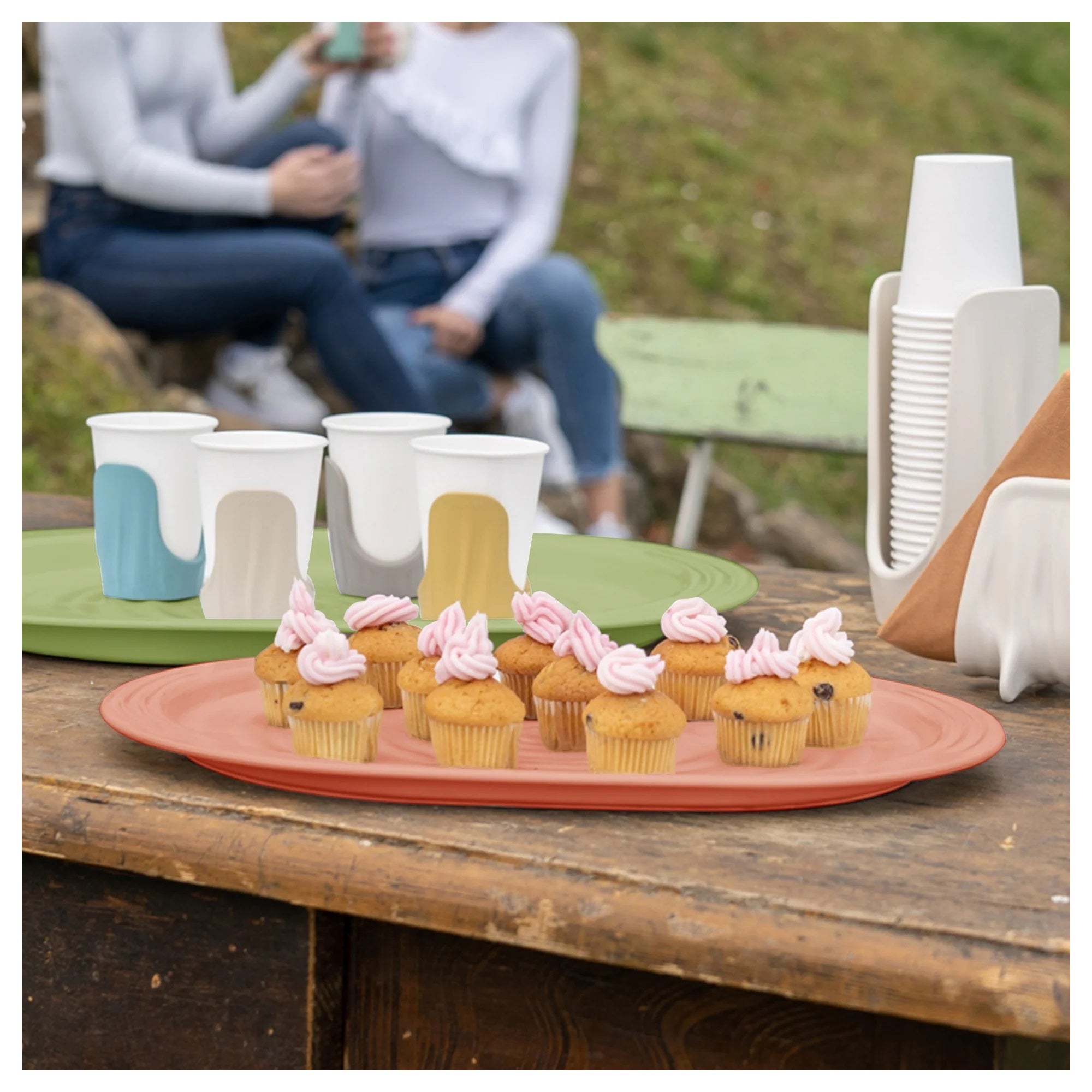 Tava verde pentru servire, 39 x 26.5 cm, colectia Tierra - GUZZINI - Image 1