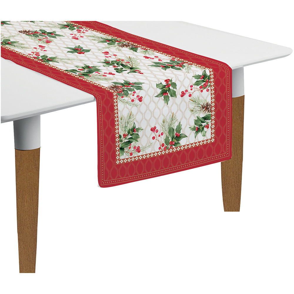 Traversa pentru masa, bumbac, 140 x 45 cm, Christmas Berries - SIMONA'S COOKSHOP