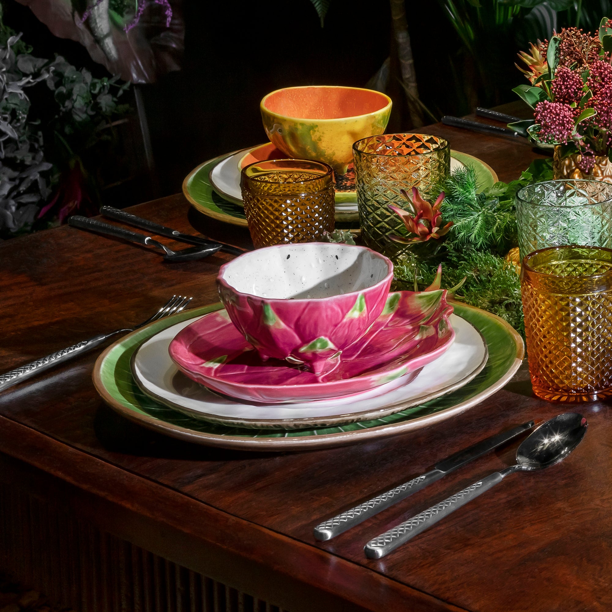 Farfurie pentru desert, 25 cm, Frutos Tropicais Pitaya - BORDALLO PINHEIRO - Image 2