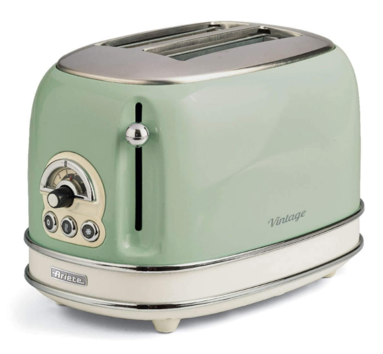 Toaster pentru 2 felii de paine, verde, Vintage - ARIETE