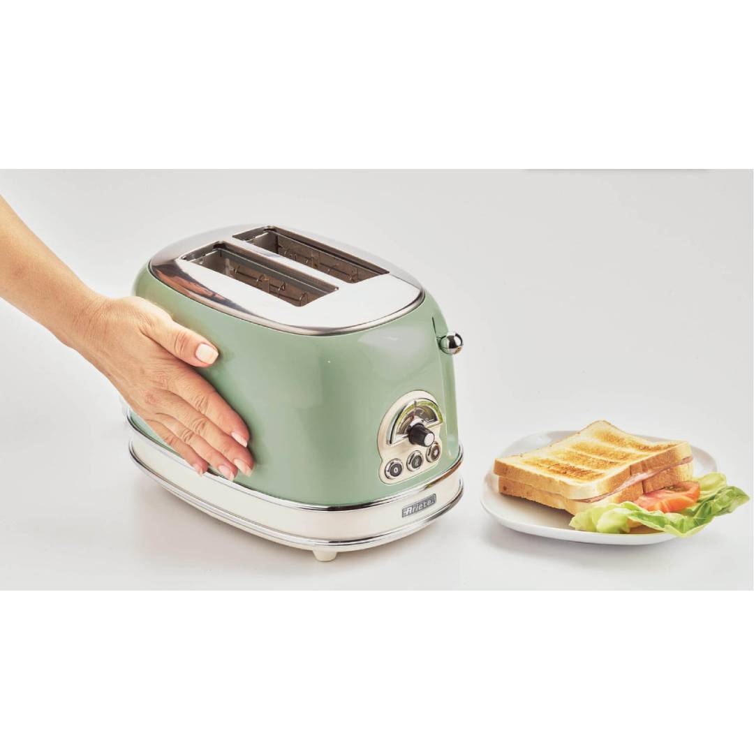 Toaster pentru 2 felii de paine, verde, Vintage - ARIETE - Image 1
