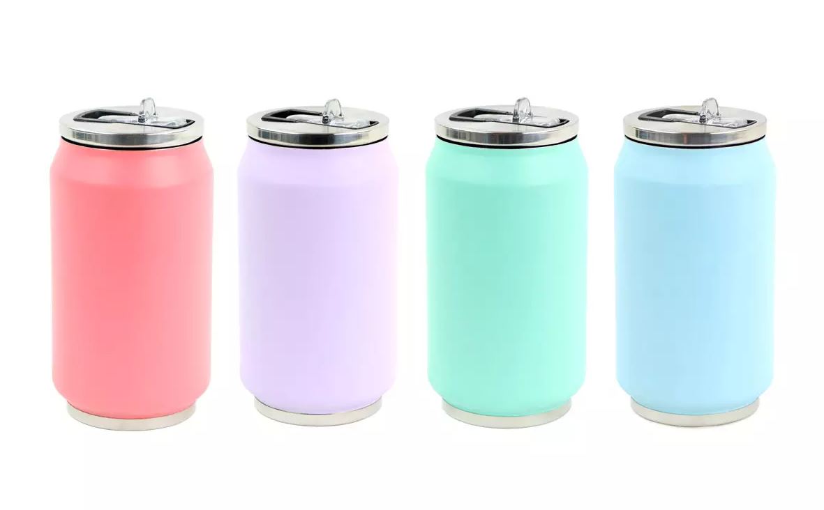 Cutie izoterma cu pai, 280ml, model pastel mint - YOKO YOKO DESIGN - Image 1