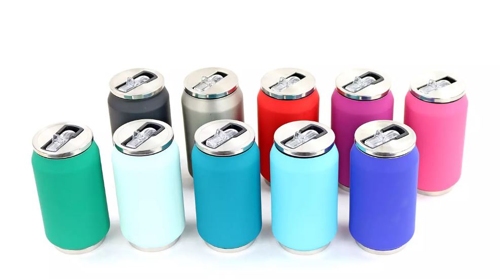 Cutie izoterma cu pai, 280ml, model verde aprins, colectia Soft touch - YOKO DESIGN - Image 1