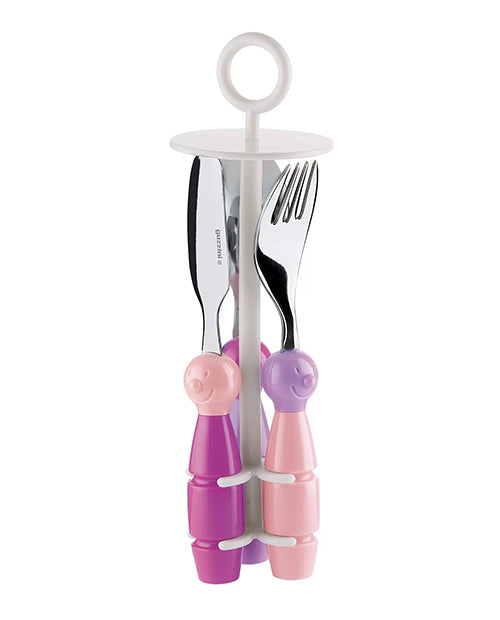 Set de 3 tacamuri pentru copii, roz si mov, colectia Bimbi - GUZZINI