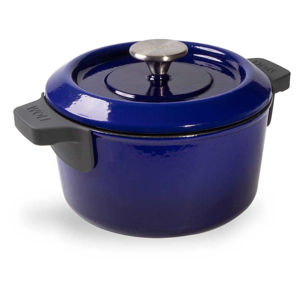 Cratita din fonta cu capac, Iron, albastra, 4.2 litri - Woll