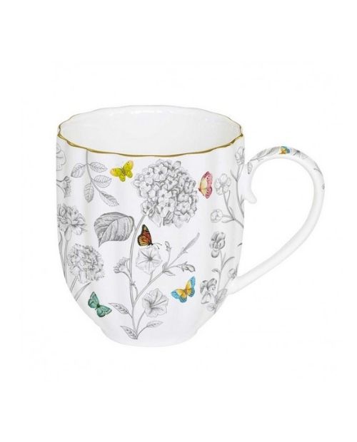 Cana din portelan, 300 ml, Fleurs & Papillons - SIMONA'S COOKSHOP