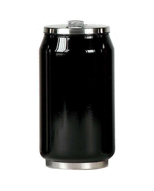 Cutie izoterma cu pai, 280ml, culoare neagra - YOKO DESIGN