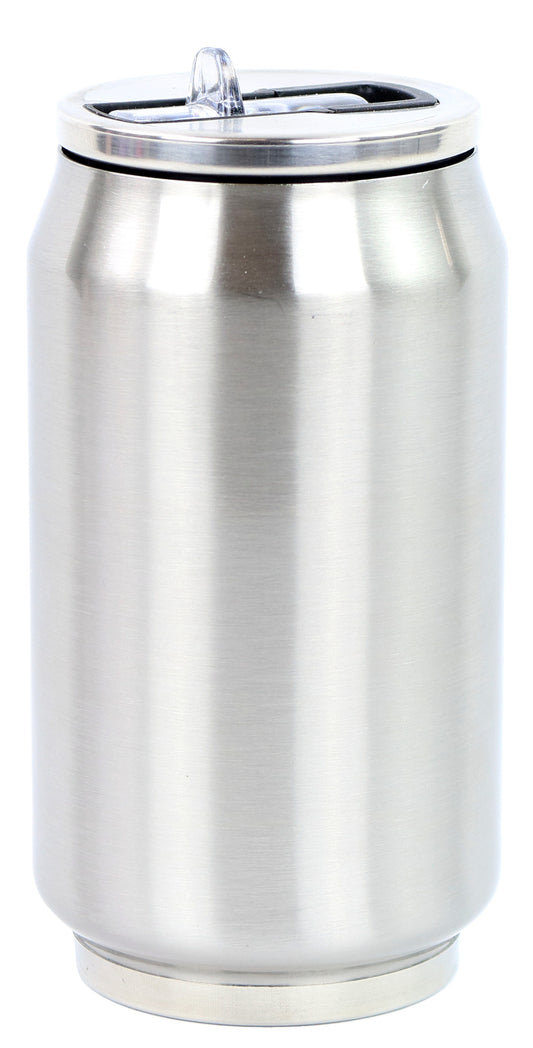 Cutie izoterma cu pai, 280ml, model argintiu - YOKO