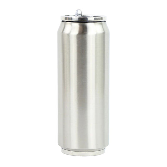 Cutie izoterma cu pai, 500ml, model argintiu - YOKO DESIGN