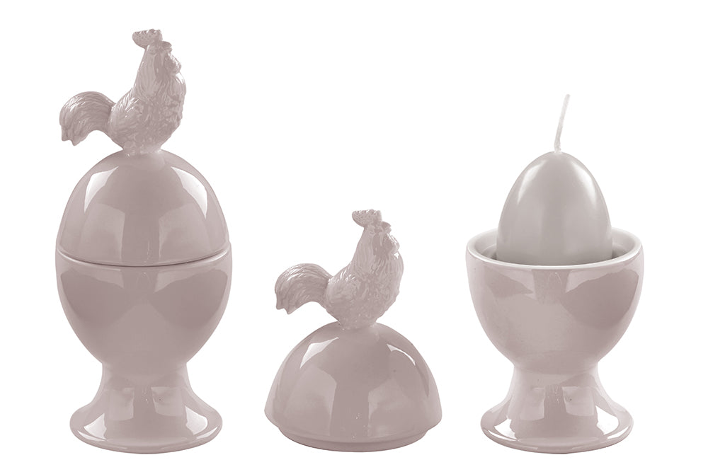 Suport din portelan pentru ou fiert, gri, 6 x 11 cm, colectia Pablo - FINK